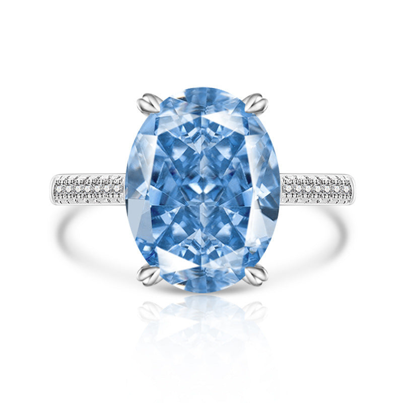 Anel Feminino Versátil Casual Papalacha de Flor de Gelo em Diamante de Carbono Elevado