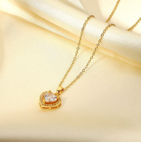 Joalharia de Casamento Feminina Exquisita em Aço Inoxidável Dourado