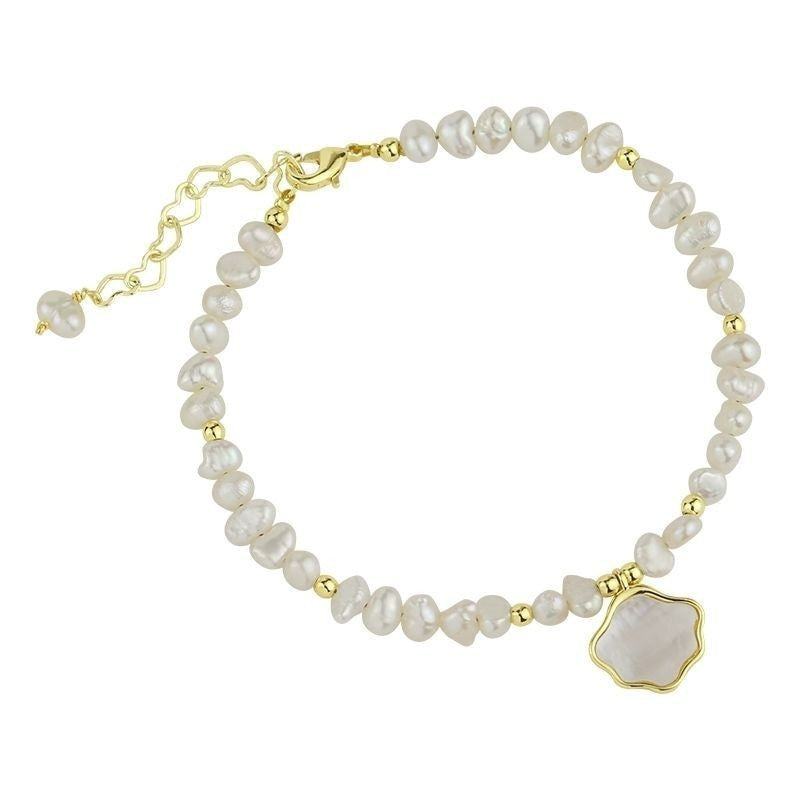 Colar e Pulseira de Pérola de Água Doce Feminina