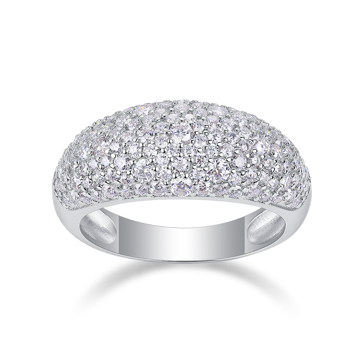 Anel em Prata Esterlina S925 e Diamante em Platina