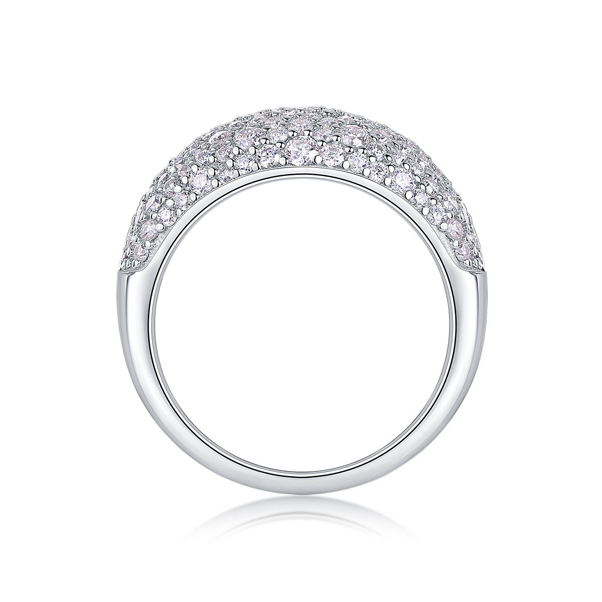 Anel em Prata Esterlina S925 e Diamante em Platina