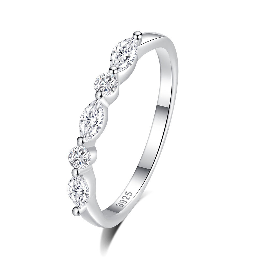 Anel Feminino em Prata S925 Nicho Avançado Luxo Leve Personalidade