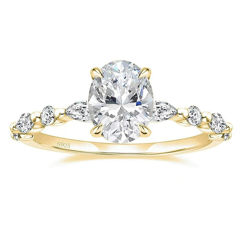 Anel de Zircão Luxo Acessível Moda Feminina