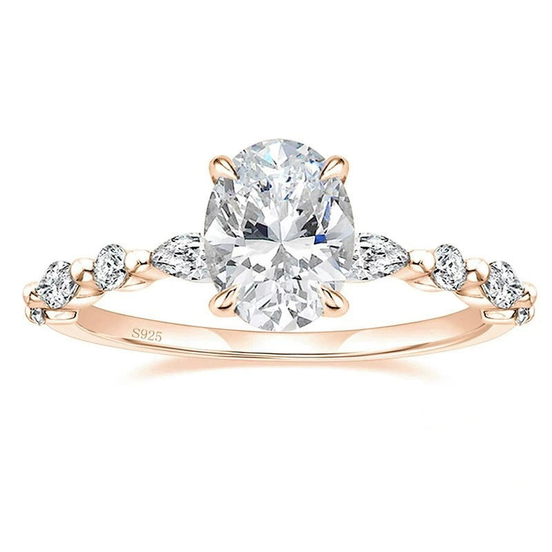 Anel de Zircão Luxo Acessível Moda Feminina
