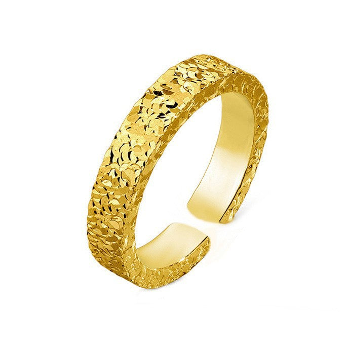 Anel Aberto de Ouro Placer do Vietname Feminino Luxo Leve Temperamento Alta Sensação de Moda Anel para Dedo Indicador
