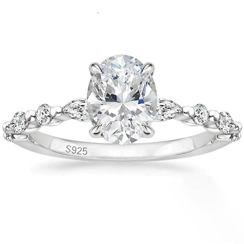 Anel de Zircão Luxo Acessível Moda Feminina