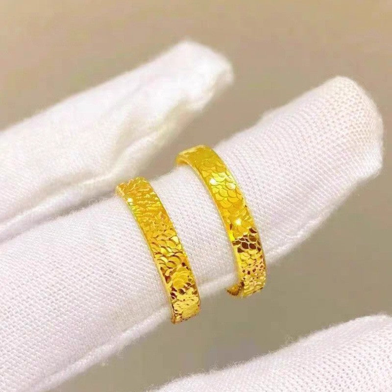 Anel Aberto de Ouro Placer do Vietname Feminino Luxo Leve Temperamento Alta Sensação de Moda Anel para Dedo Indicador