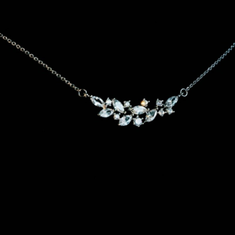 Conjunto de Colar e Brincos de Noiva Super Fada com Zircónio Exquisito Francês