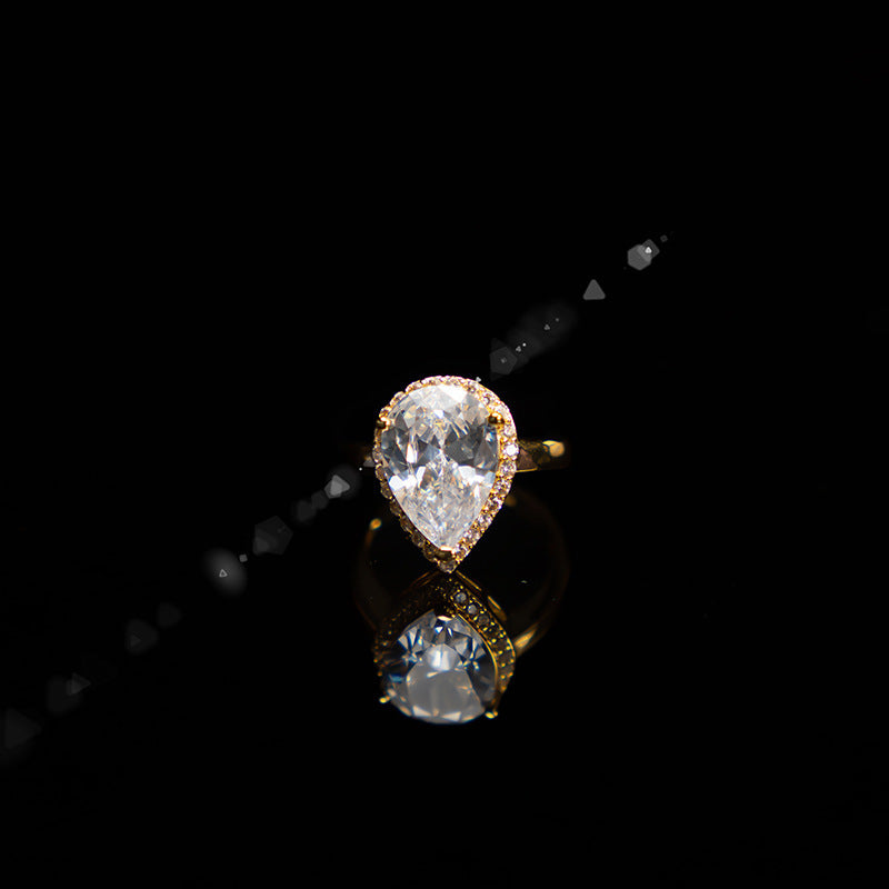 Conjunto de Três Peças de Zircão em Forma de Gota, Ornamento Que Não Desbota