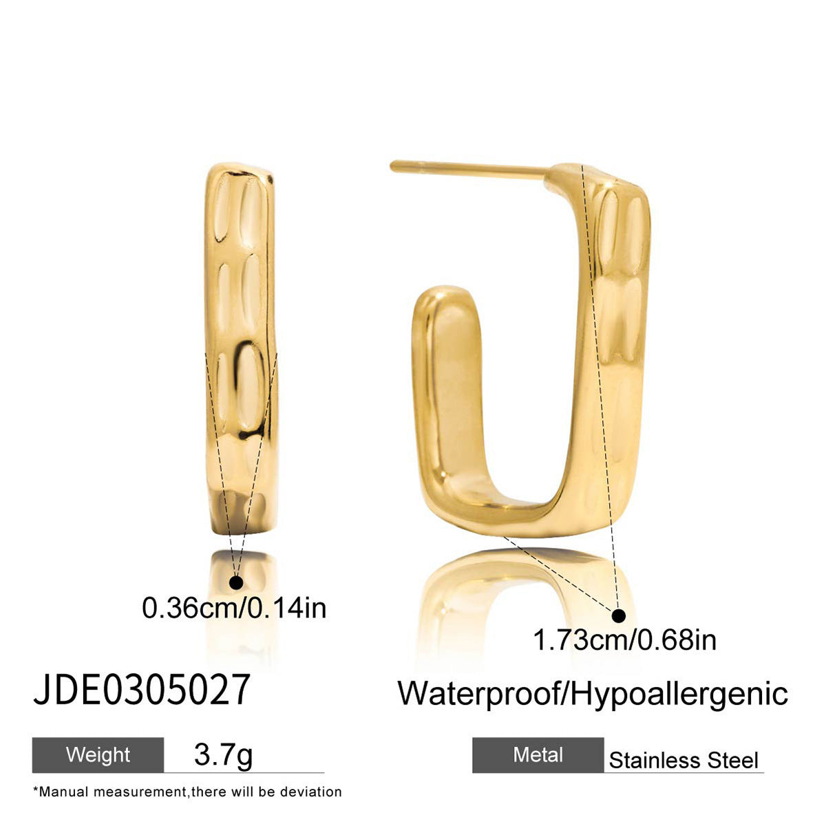 Brincos de Ouvido em Aço Inoxidável Europeu e Americano Jieding em Forma de C, Luxo Leve e Elegante