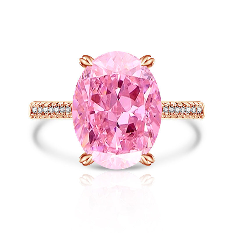 Anel Feminino Versátil Casual Papalacha de Flor de Gelo em Diamante de Carbono Elevado
