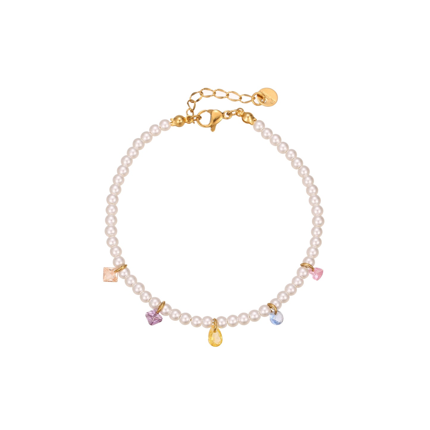 Colar de Pérolas de Zircão Colorido Luxo Leve Exquisito