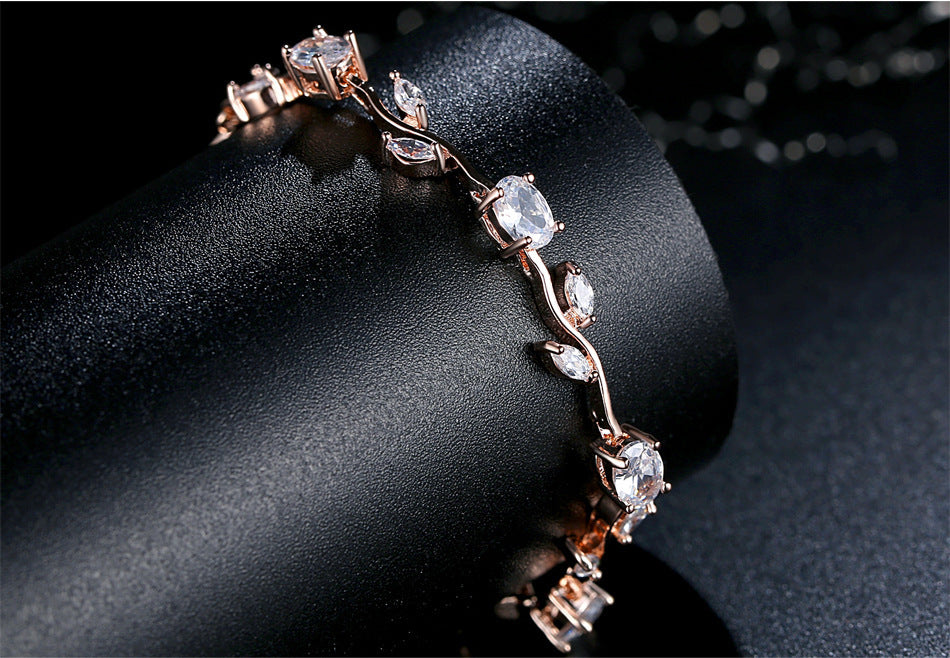 Pulseira de senhora em cristal banhado