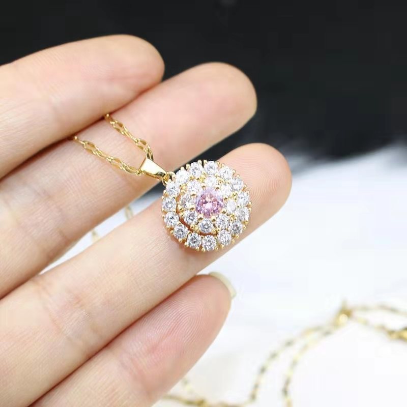 Colar de Diamante Curto com Pendente para Clavícula Estilo Celebridade