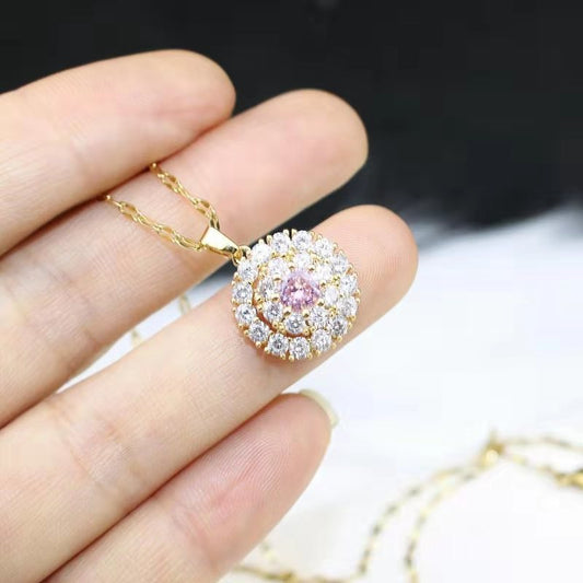 Colar de Diamante Curto com Pendente para Clavícula Estilo Celebridade