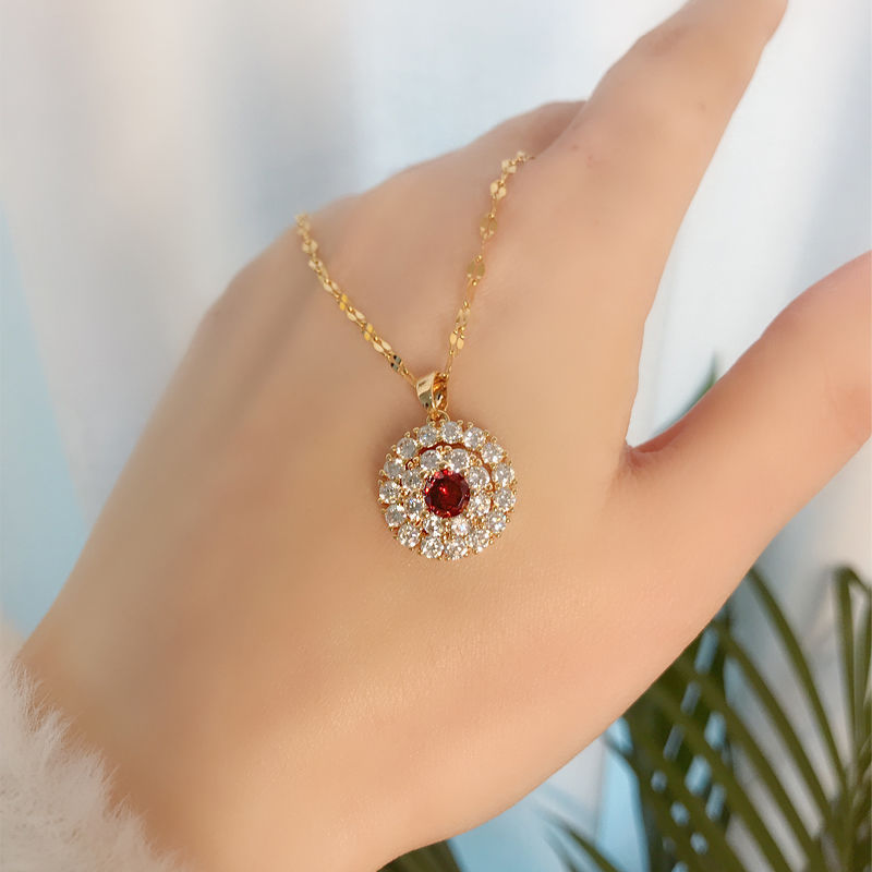 Colar de Diamante Curto com Pendente para Clavícula Estilo Celebridade