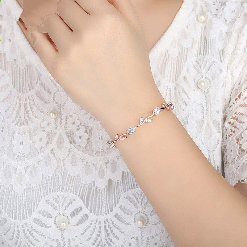 Pulseira de senhora em cristal banhado