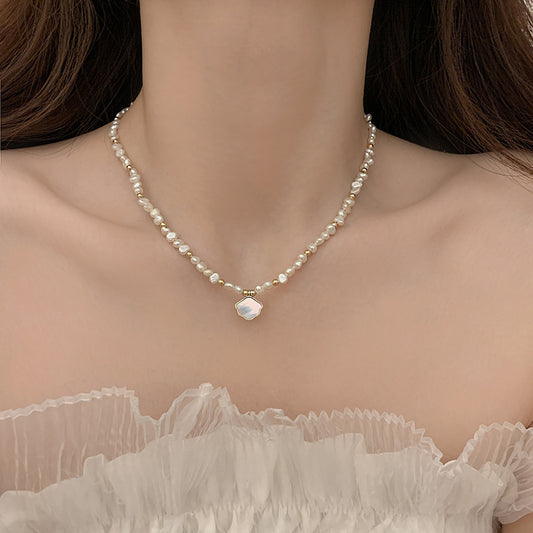 Colar e Pulseira de Pérola de Água Doce Feminina