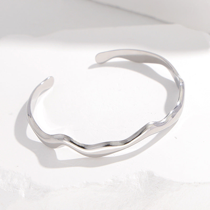 Pulseira Ajustável de Aço Inoxidável de Alta Qualidade Exagerada e Não Desvanecível para Mulheres