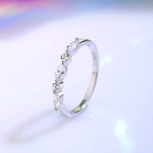 Anel Feminino em Prata S925 Nicho Avançado Luxo Leve Personalidade